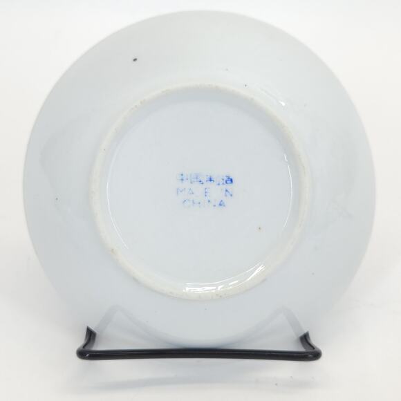 Vtg Chinese Koi Fish Dipping Dish Saucer Cobalt Blue Ceramic Handpainted 5" 4pcs - Picture 4 of 5